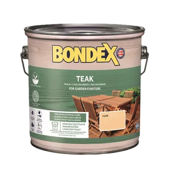 barva a nátěr na dřevo BONDEX TEAK OIL - Syntetický napouštecí olej na dřevo 2,5 l