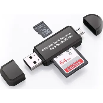 Příslušenství pro datový nosič USB čtečka paměťových karet 3v1 – univerzální adaptér pro SD, microSD a mobilní data, praktický dárek pro muže i ženy