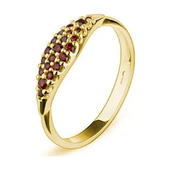 Prsten Stříbrný prsten s českým granátem, zlacený Velikost: 58