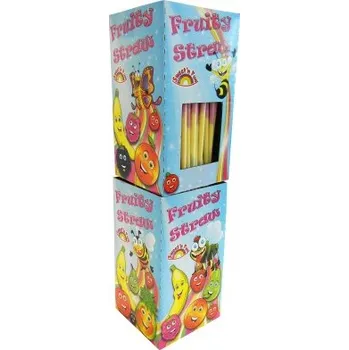 Bonbon Fruity straws - slámky s ovocným práškem, 40 cm 12g