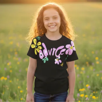 Dívčí oblečení DÍVČÍ TRIČKO černé Kugo HC9334