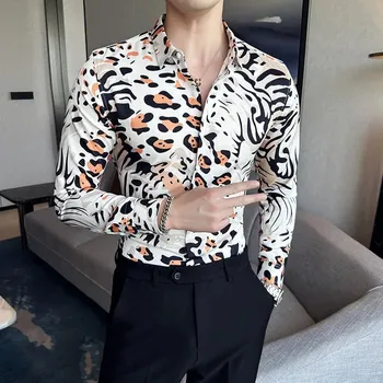 Pánská košile Best Fashion Pánská košile s potiskem pro volný čas Barva: Bílá, Velikost: XL