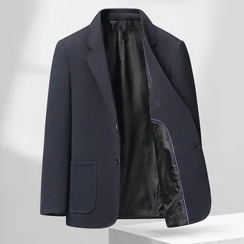 Best Fashion Pánský ležérní oblek v moderním business stylu Barva: Tmavě Modrá, Velikost: XL