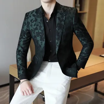 Best Fashion Pánské elegantní sako pro společenské události Barva: Zelená, Velikost: 3XS