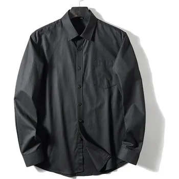 Pánská košile Best Fashion Pánská bavlněná košile v ležérním retro stylu Barva: Černá, Velikost: 4XL