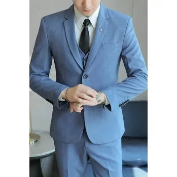 Best Fashion Pánský společenský oblek pro slavnostní události Velikost: M, Barva (Varianta): Light blue -2 button