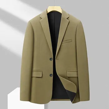 Best Fashion Pánské prodyšné sako pro společenské i pracovní nošení Barva: Khaki, Velikost: 4XL