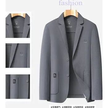 Best Fashion Pánské lehké letní sako pro business i volný čas Barva: Šedá, Velikost: 3XL