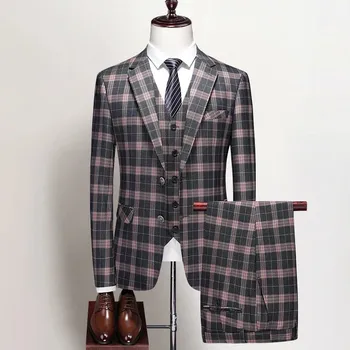 Pánský oblek Best Fashion Pánský třídílný oblek pro svatby a slavnostní příležitosti Barva: Tmavě Zelená, Velikost: 3XS