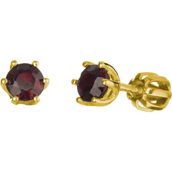 Náušnice Stříbrné náušnice s českým granátem, zlacené Zapínání: balónek