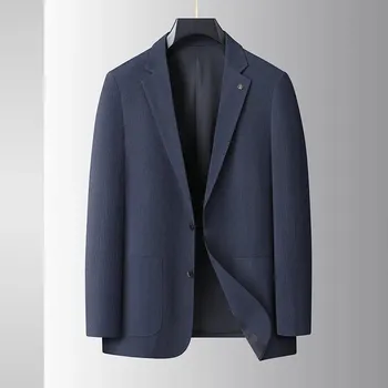 Best Fashion Pánské lehké sako pro společenské události Barva: Tmavě Modrá, Velikost: 6XL