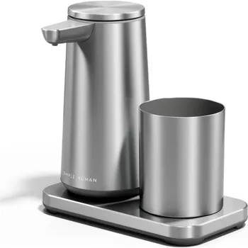 Dávkovač mýdla Simplehuman bezdotykový dávkovač mýdlové pěny - 296 ml + kelímek, nerez ocel, dobíjecí