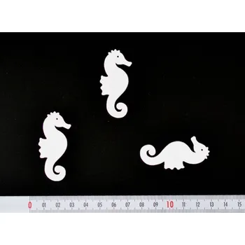 Dřevěná dekorace MOŘSKÝ KONÍK bílý
