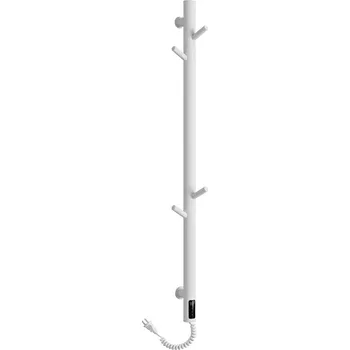 Radiátor CERANO - Elektrický sušák ručníků Ramus, s displejem - 160W - bílá strukturovaná perleť - 1400x30 mm