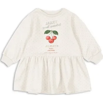 Dámské šaty Dětské bavlněné šaty Konges Sløjd LOUPY SWEAT DRESS OCS KS104952.PPY2 bílá 00X, vel. 122-128