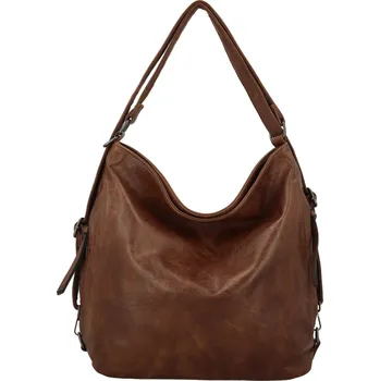 Stylový dámský koženkový kabelko-batoh Dexy, coffee