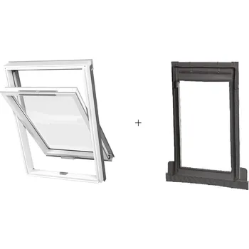 Okno SET DAKEA GOOD PVC plastové střešní okno 78x98 cm + lemování KTF do 5cm