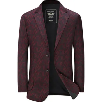 Best Fashion Pánské volnočasové sako pro smart casual styl Barva: Bordová, Velikost: 7XL