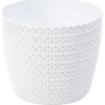 Obal na květináč Obal na květináč MAGNOLIA JERSEY plast 19cm bílá