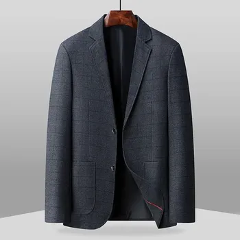 Best Fashion Pánské kárované sako pro elegantní příležitosti Barva: Modrá, Velikost: XL