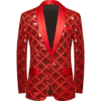 Best Fashion Pánské výrazné sako pro taneční vystoupení Barva: Červená, Velikost: XS
