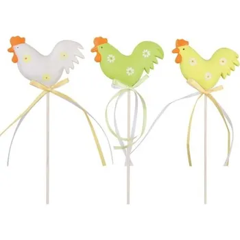 Velikonoční dekorace Slepička zápich 8 cm + špejle