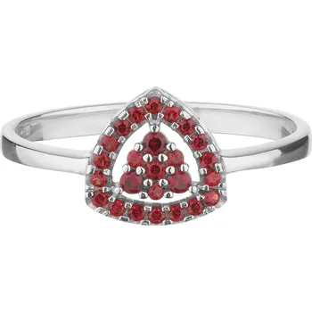 Prsten Stříbrný prsten s českým granátem, rhodiovaný - trojúhelník Velikost: 60