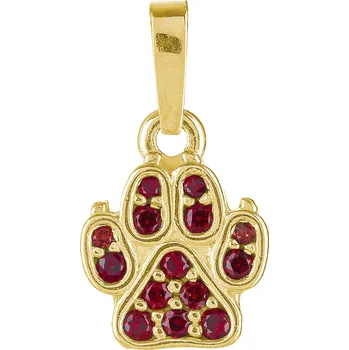 Přívěsek Stříbrný přívěsek s českým granátem, zlacený - tlapka
