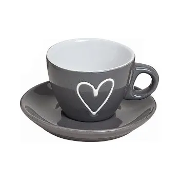 Hrnek espresso s podtalířkem, šedý balení 4 ks