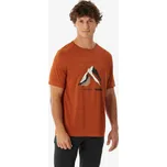 QUECHUA Pánské turistické tričko s krátkým rukávem MH 500 2XL KAŠTANOVÁ|ORANŽOVÁ