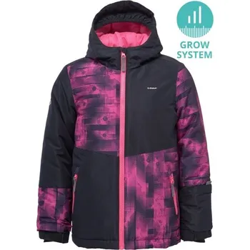 Rostoucí dětská lyžařská bunda LOAP CUPRA GROW SYSTEM 134/140 Černá, Růžová