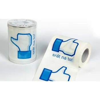 Žertovný předmět Toaletní papír „Like – srát na to“ – vtipný dárek pro milovníky Facebooku, muže i ženy, plastová krabička