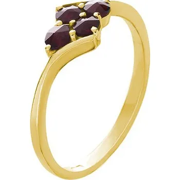 Prsten Stříbrný prsten s českým granátem, zlacený Velikost: 51