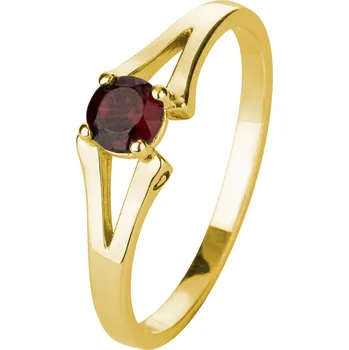 Prsten Stříbrný prsten s českým granátem, zlacený Velikost: 53