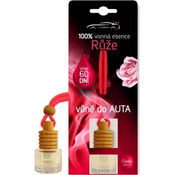 Vůně do auta Vůně do auta růže – osvěžovač vzduchu s dřevěným víčkem, 100% esence, výdrž 60 dní