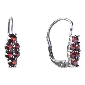 Náušnice Granát Turnov 13016645005 Stříbrné