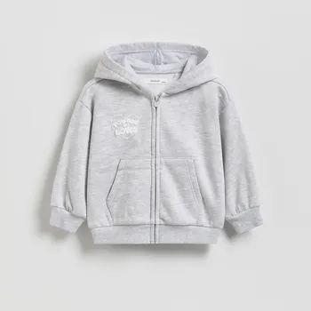 Dívčí mikina Reserved - Mikina na zip s kapucí - světle šedá - 907HV-09M - 907HV-09M-80