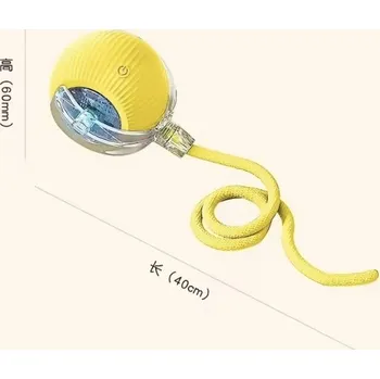 Hračka pro kočku Interaktivní hračka pro kočičky i pejsky - automaticky pohyblivý míček s provázkem Barva: A žlutá (provaz)