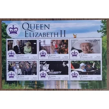 Poštovní známka COOK ISLANDS - PENRHYN ** aršík, QEII., smuteční, Memory, r. 2022