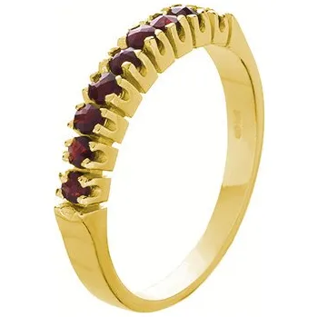 Prsten Zlatý prsten s českým granátem - linka Velikost: 57