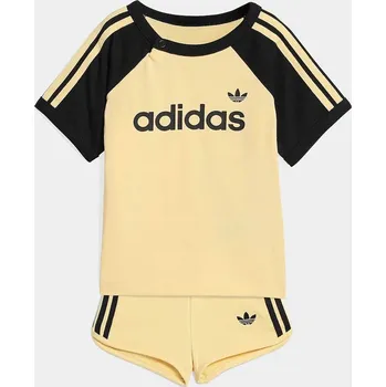 Dětská bavlněná souprava adidas Originals KD1056 žlutá 10X, vel. 86