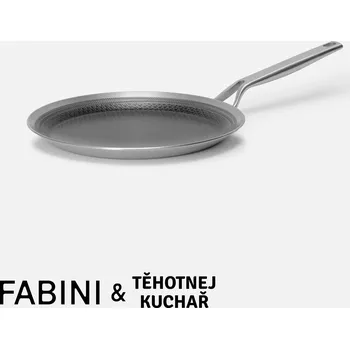 Pánev Palačinková pánev FABINI & Těhotnej kuchař 2.0, ø 28 cm - Nerezová pánev s hybridním keramickým povrchem z vícevrstvé nerezové oceli