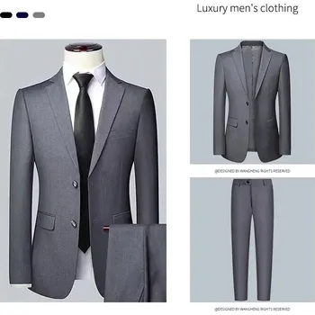 Best Fashion Pánský elegantní oblek pro svatební hosty Barva: Šedá, Velikost: 4XL