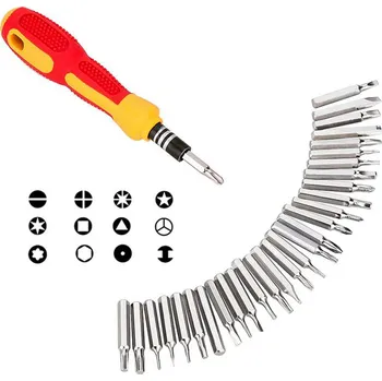 Šroubovák Cestovní sada šroubováků 31v1 | 30 nástavců + pogumovaný šroubovák, praktický dárek pro muže, kutily, tatínky a dědečky
