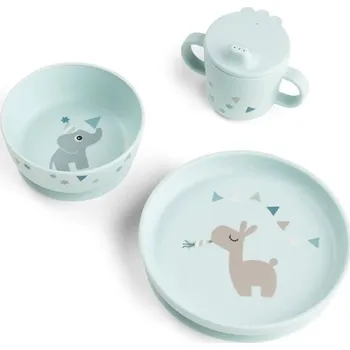 dětská jídelní sada DONE BY DEER Foodie jídelní set Celebration Lalee - modrý