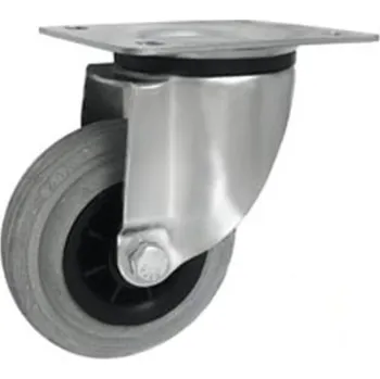 Pojezdové kolečko Pryžové kolo s plastovým diskem v otočné vidlici 125 mm