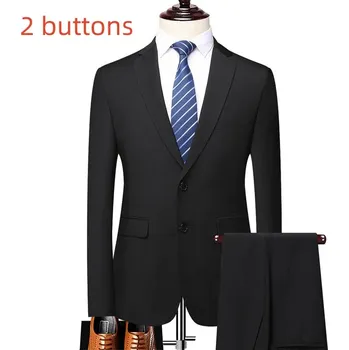 Pánský oblek Best Fashion Pánský elegantní oblek pro formální příležitosti Velikost: 5XL, Barva (Varianta): black 2 buttons