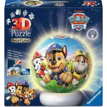 3D Puzzle-Ball: Tlapková patrola (Noční edice) 72 dílků