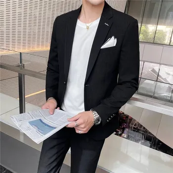 Best Fashion Pánský dvoudílný oblek pro lehký elegantní styl Barva: Černá, Velikost: 3XS