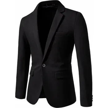 Best Fashion Pánské slim sako v moderním ležérním stylu Barva: Černá, Velikost: 3XS